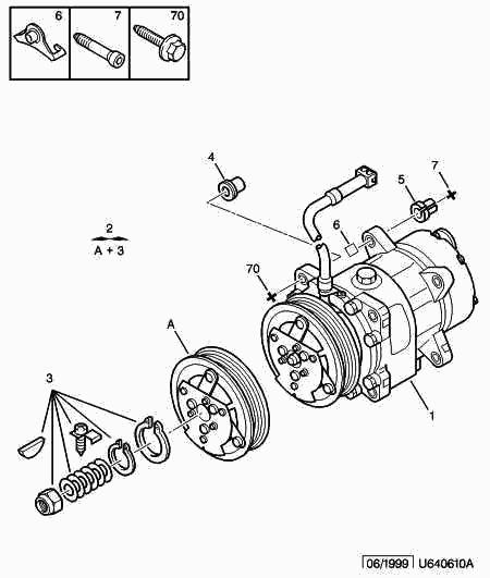 CITROËN/PEUGEOT 6453 LR - Air conditioned compressor detail: 01 pcs. autospares.lv