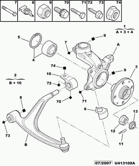 CITROËN/PEUGEOT 3520 V3 - Front pivots and hubs-hub bearing: 01 pcs. autospares.lv