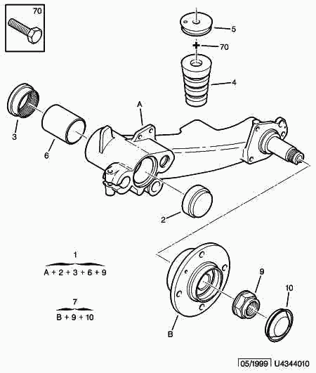 CITROËN 5131.48 - Rear arms stops hubs bearings: 02 pcs. autospares.lv