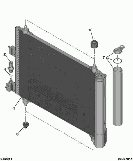 PEUGEOT 6455.EX - Condenser - drier unit: 01 pcs. autospares.lv