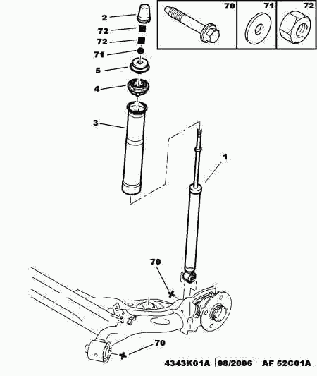 DS 5206 EG - Rear shock absorber: 02 pcs. autospares.lv