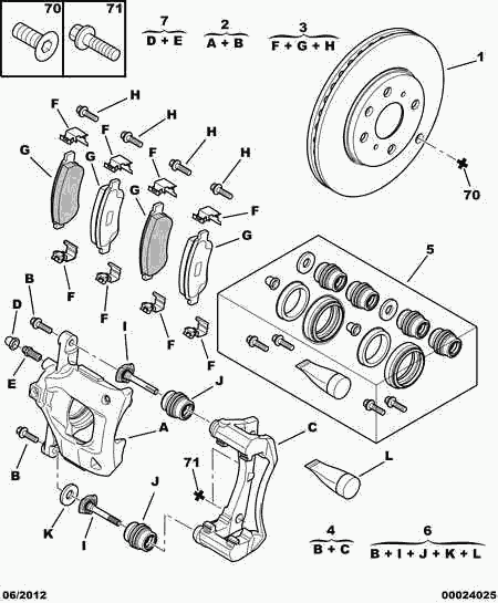 CITROËN 4246.J0 - Front brakes disc caliper friction pad: 02 pcs. autospares.lv