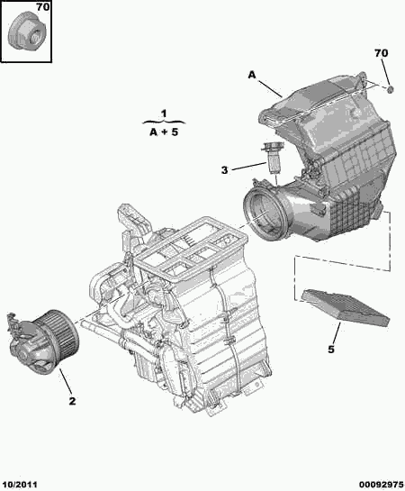 PEUGEOT 6447 TV - Air puller-air entry-module-reducer: 01 pcs. autospares.lv