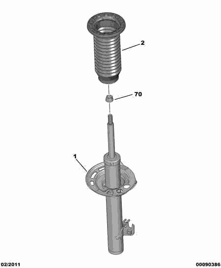 PEUGEOT 5031 98 - Shock absorbers: 02 pcs. autospares.lv