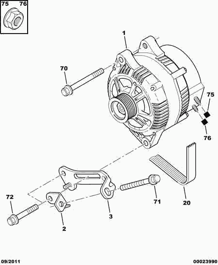 PEUGEOT 5705 NP - Alternator autospares.lv