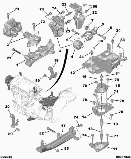 PEUGEOT 1807 GG - Holder, engine mounting autospares.lv