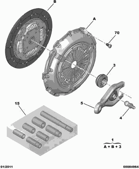 CITROËN/PEUGEOT 2052.Z2 - Clutch wtht ret mech plate bearing buffe: 01 pcs. autospares.lv