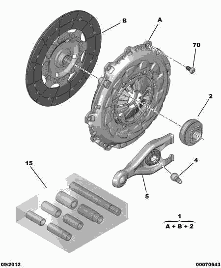 CITROËN 2052.P3 - Clutch wtht ret mech plate bearing buffe: 01 pcs. autospares.lv