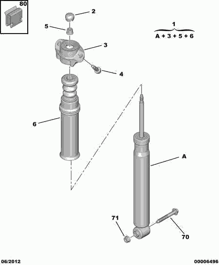 CITROËN 5206 EK - Rear shock absorber: 02 pcs. autospares.lv