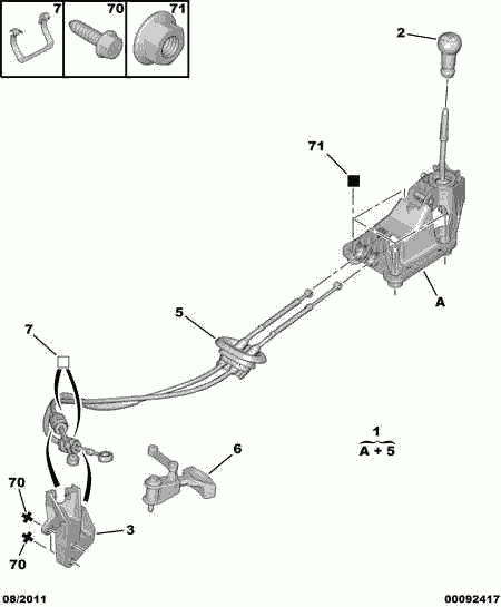 CITROËN 2444.AN - Cable, tip, manual transmission autospares.lv