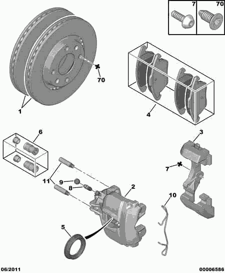 CITROËN/PEUGEOT 4253 44 - Front brakes disc caliper friction pad: 01 pcs. autospares.lv