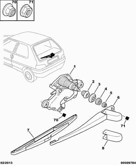 CITROËN 6426 LW - Rear window wiper: 01 pcs. autospares.lv