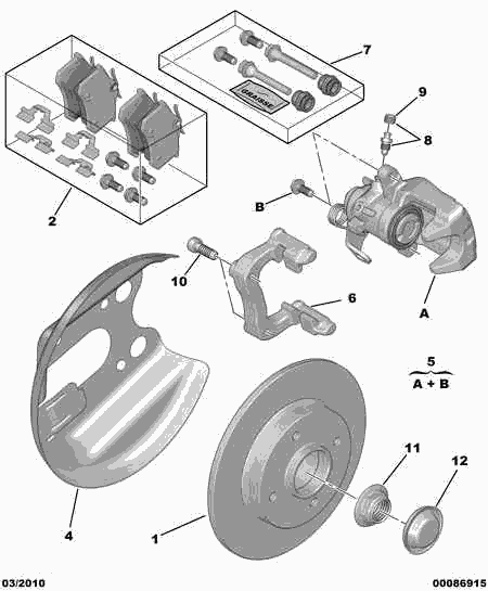 PEUGEOT 4249.66 - Rear brake disc caliper friction pad: 02 pcs. autospares.lv