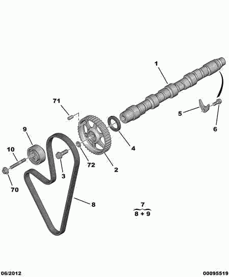 CITROËN 0831.28 - Camshaft belt camshaft gear: 01 pcs. autospares.lv