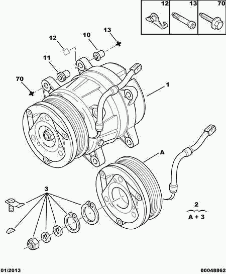 CITROËN 6453.LX - Air conditioned compressor detail: 01 pcs. autospares.lv