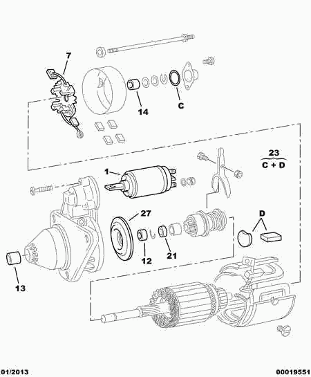 PEUGEOT 5837 17 - Starter motor detail: 01 pcs. autospares.lv