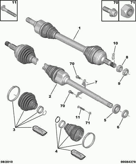 CITROËN/PEUGEOT 3273 VN - Driveshaft: 01 pcs. autospares.lv