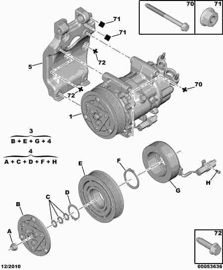 FIAT 6453 QG - Air conditioned compressor detail: 01 pcs. autospares.lv