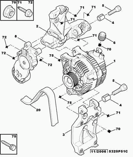 PEUGEOT (DF-PSA) 5751.F9 - Alternator and fixings: 01 pcs. autospares.lv