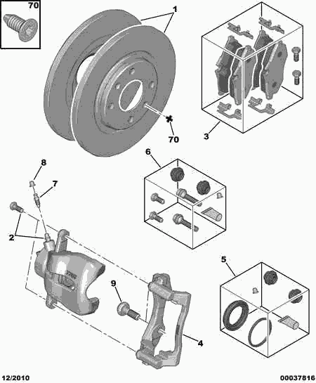 PEUGEOT 4246 R4 - Front brakes disc caliper friction pad: 01 pcs. autospares.lv