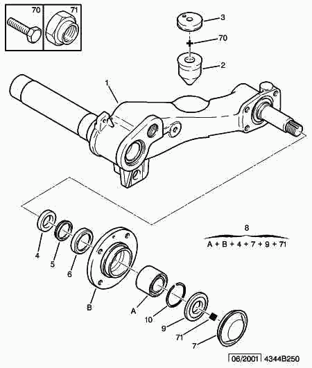 DS 3748.72 - Rear arms stops hubs bearings: 02 pcs. autospares.lv