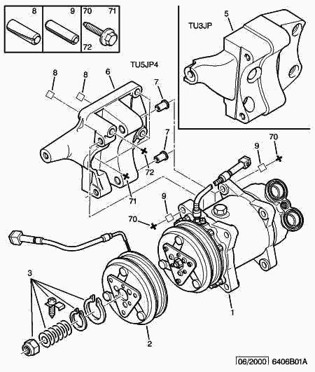 PEUGEOT 6453 FR - Air conditioned compressor detail: 01 pcs. autospares.lv