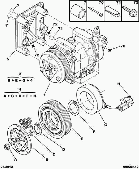 PEUGEOT 6453.KS - Air conditioned compressor detail: 01 pcs. autospares.lv