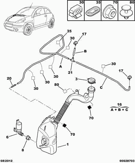 FIAT 6434 76 - Adaptor, wash waterpump for windscreen cleaning. autospares.lv