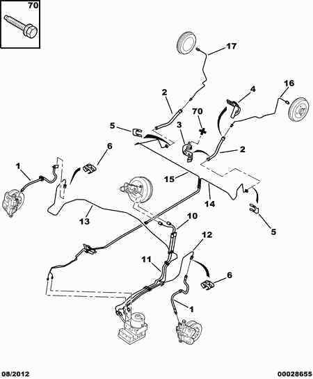 PEUGEOT 4806 A9 - Brake piping abs optional: 02 pcs. autospares.lv