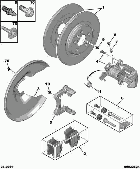 CITROËN/PEUGEOT 4252.33 - Rear brake disc caliper friction pad: 01 pcs. autospares.lv