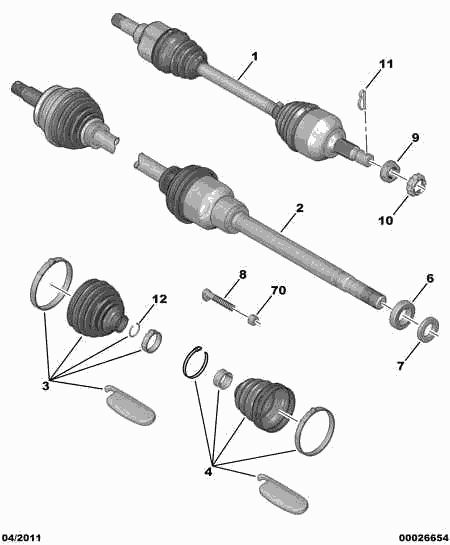 CITROËN 3273 HV - Driveshaft: 01 pcs. autospares.lv