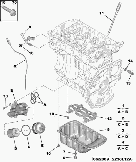 CITROËN (DF-PSA) 1109 AH - Engine oil sump filter probe: 01 pcs. autospares.lv