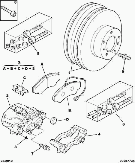 CITROËN 4254-59 - Front brakes disc caliper friction pad: 01 pcs. autospares.lv