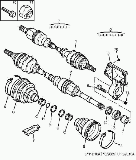 CITROËN/PEUGEOT 3293 A2 - Driveshaft: 02 pcs. autospares.lv