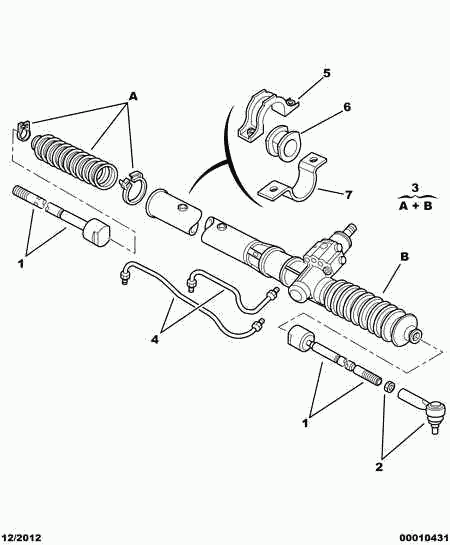 CITROËN/PEUGEOT 4006 22 - Steering rack components: 01 pcs. autospares.lv