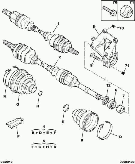 CITROËN/PEUGEOT 3293 E1 - Driveshaft: 02 pcs. autospares.lv