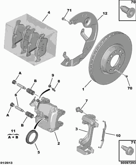 Opel 4249 K1 - Front brakes disc caliper friction pad: 02 pcs. autospares.lv