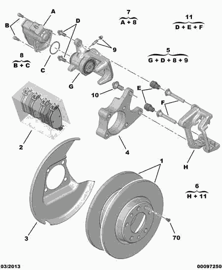 FIAT 16 095 830 80 - Rear brake disc caliper friction pad: 01 pcs. autospares.lv