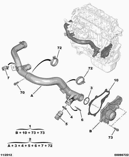 Opel 16 094 176 80 - Water pump gasket water outl tank: 01 pcs. autospares.lv