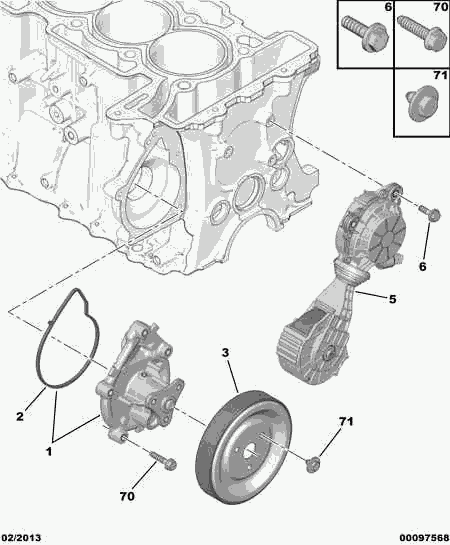 PEUGEOT 98 015 733 80 - Water pump gasket water outl tank: 01 pcs. autospares.lv