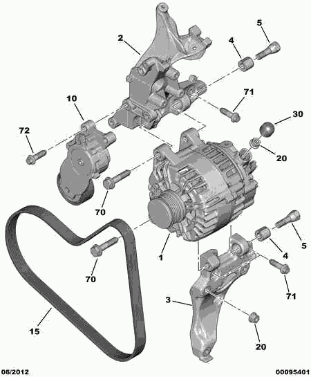 Opel 98 004 531 80 - Alternator and fixings: 01 pcs. autospares.lv