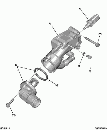 CITROËN 1336 Q2 - Coolant thermostat / housing autospares.lv