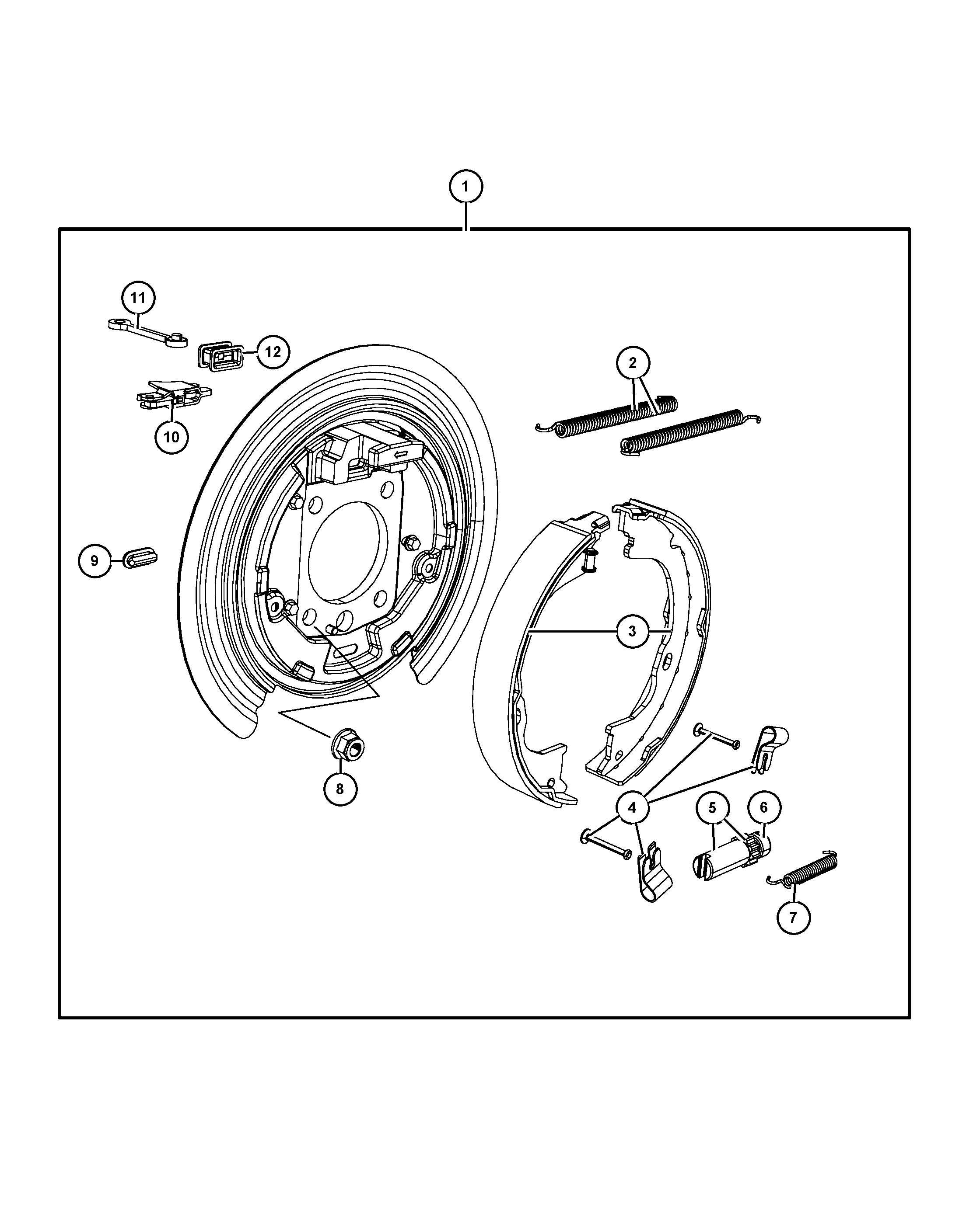 Jeep 68003 589AA - Park brake assembly,rear disc: 2 pcs. autospares.lv