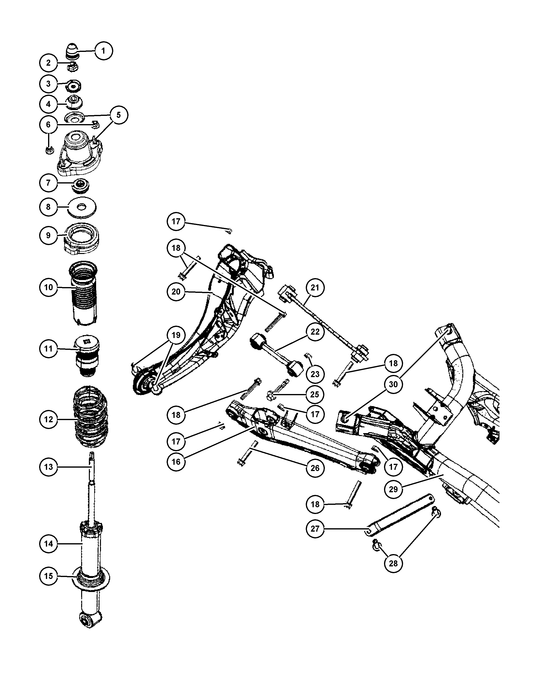 Dodge 5105 272AB - Suspension, rear: 2 pcs. autospares.lv