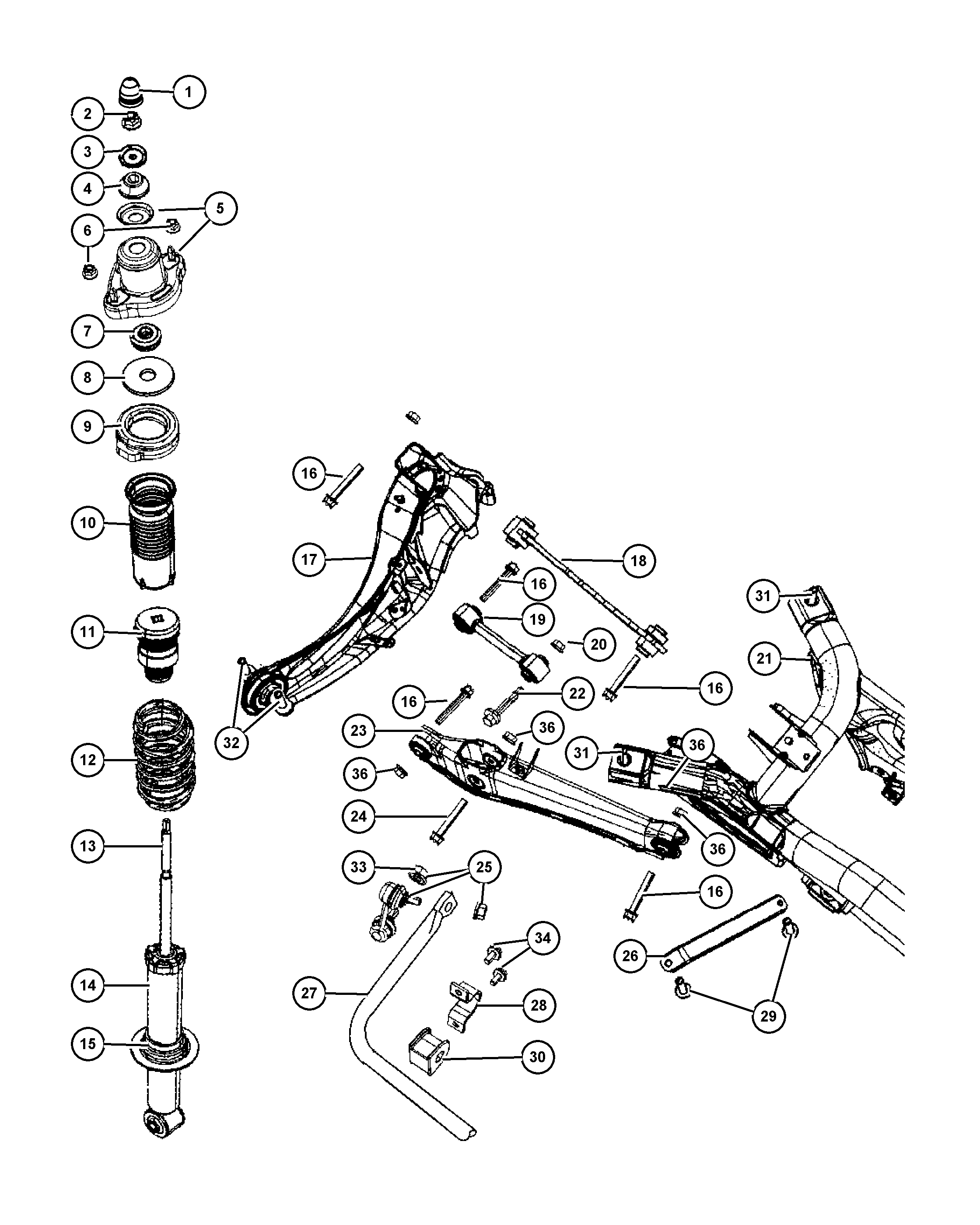 Dodge 5105 272AA - Suspension rear: 2 pcs. autospares.lv