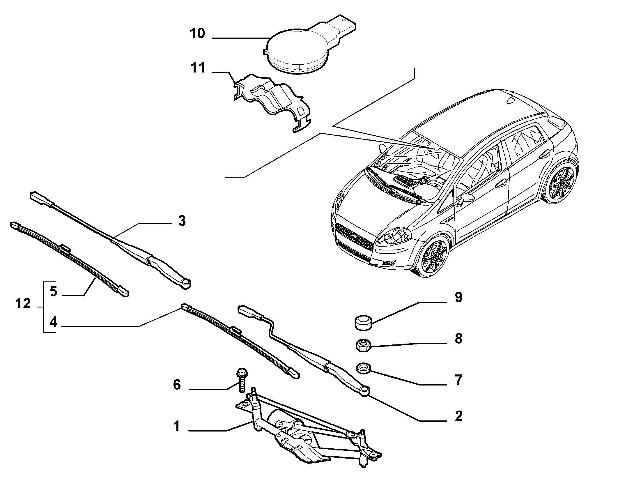 FIAT 51701425 - Windscreen wiper (var.: 5/rev.: 0): 01 pcs. autospares.lv