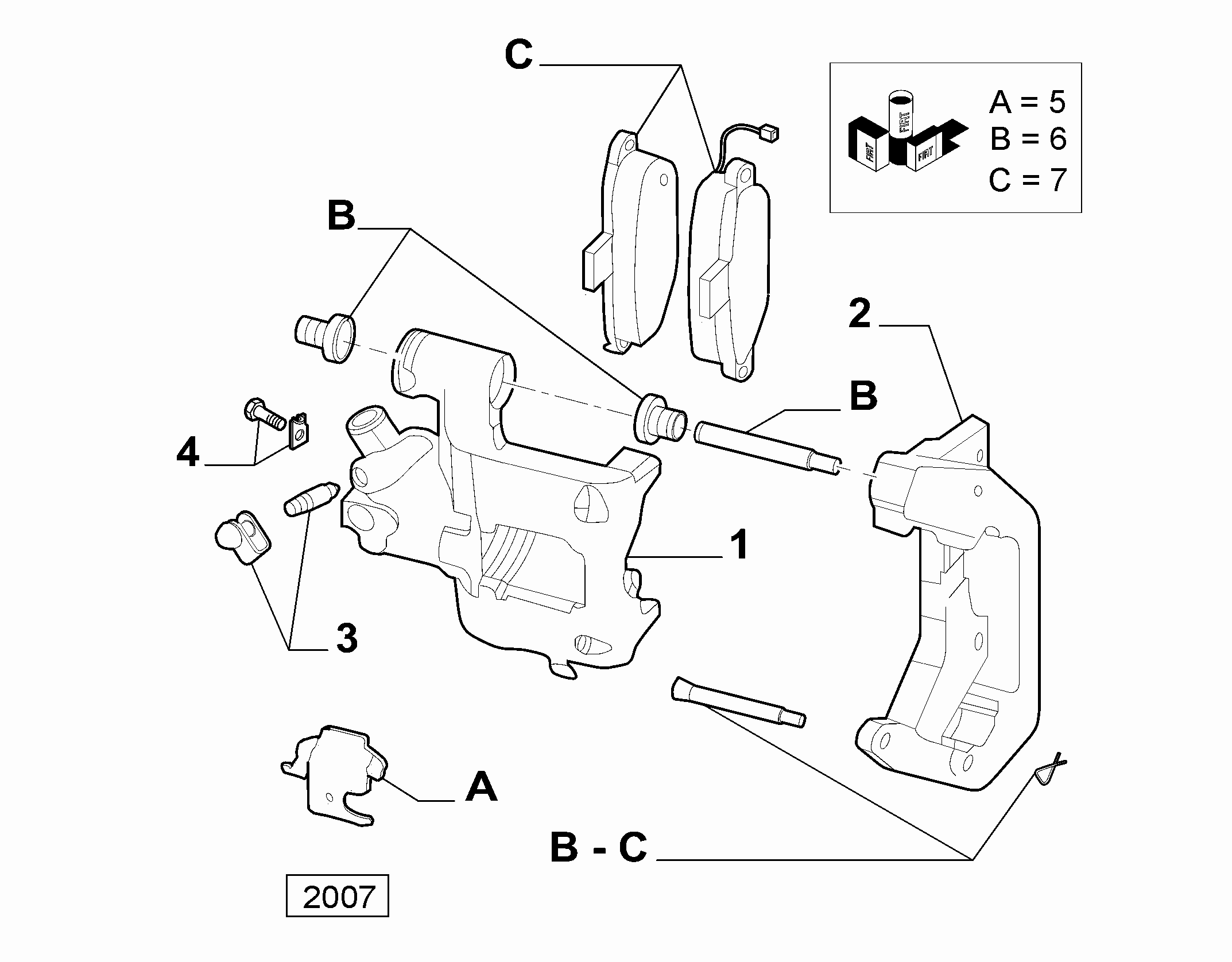 FIAT 77364676 - 51848638 - front caliper left (var.: 1/rev.: 0), (pnc:1; №1): 01 pcs. autospares.lv