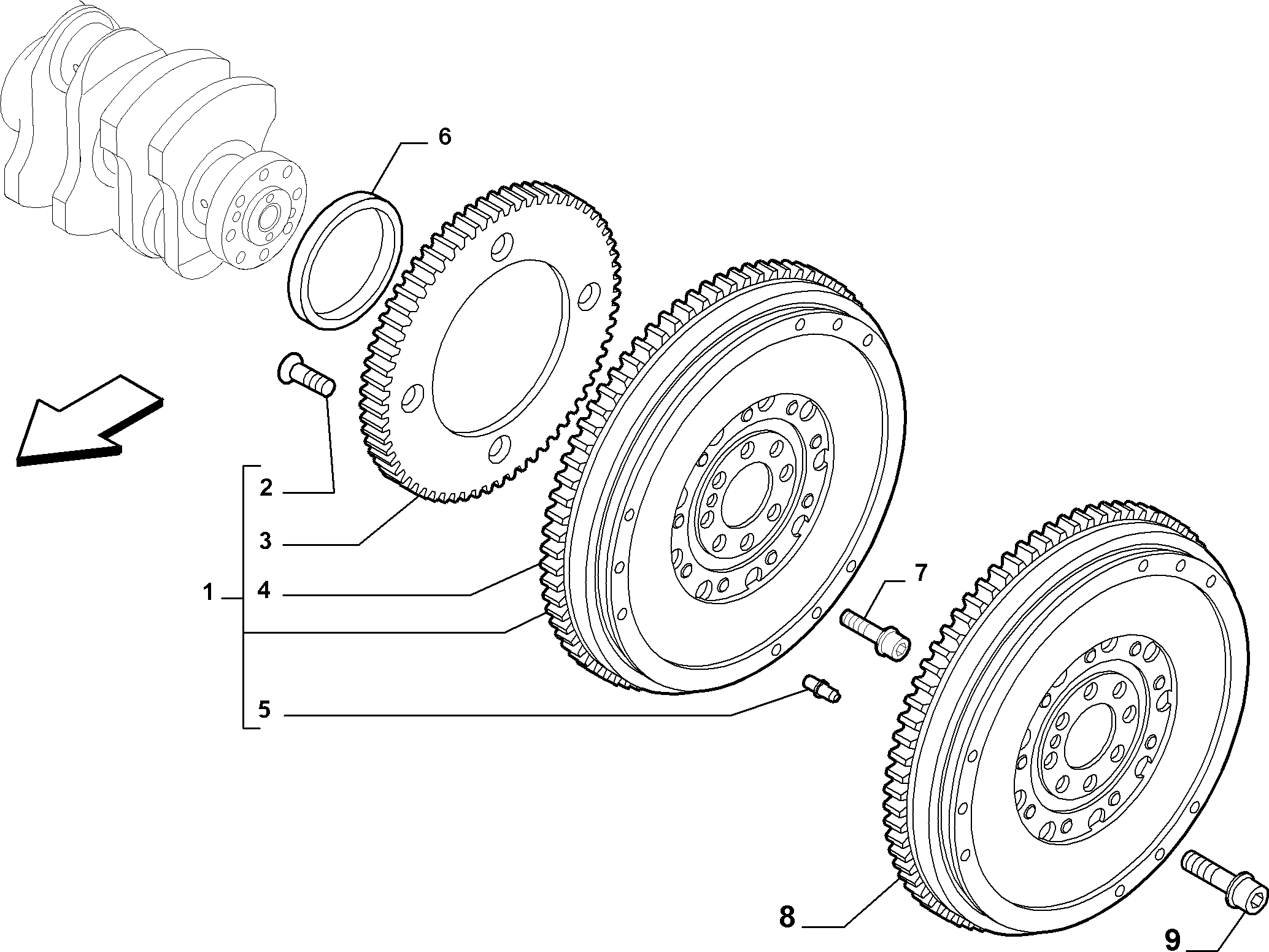 Chevrolet 55 180 937 - Flywheel (var.: 7/rev.: 0): 1 pcs. autospares.lv