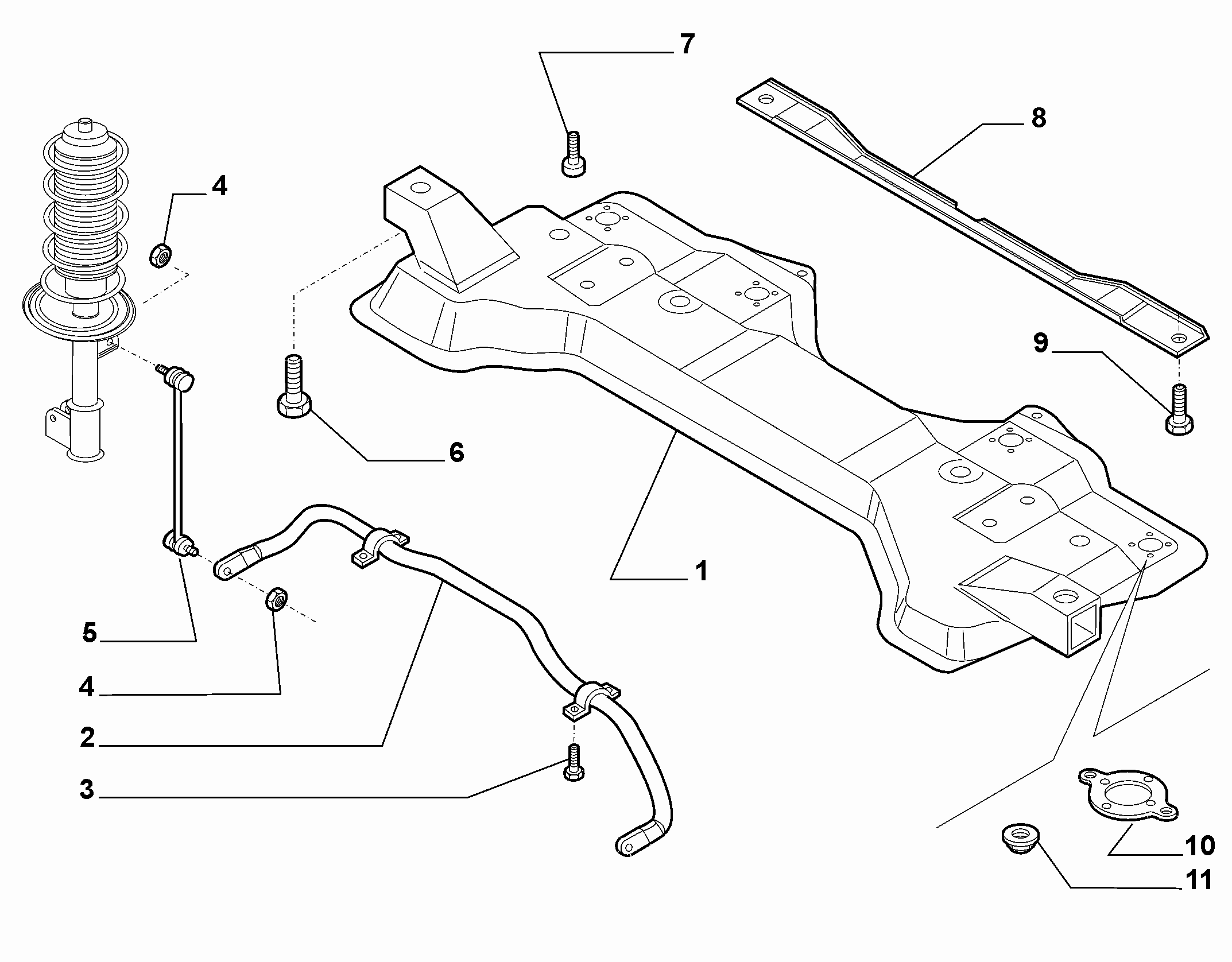 FIAT / LANCIA 50515276 - Cross arm and torsion bar (var.: 1/rev.: 0): 2 pcs. autospares.lv