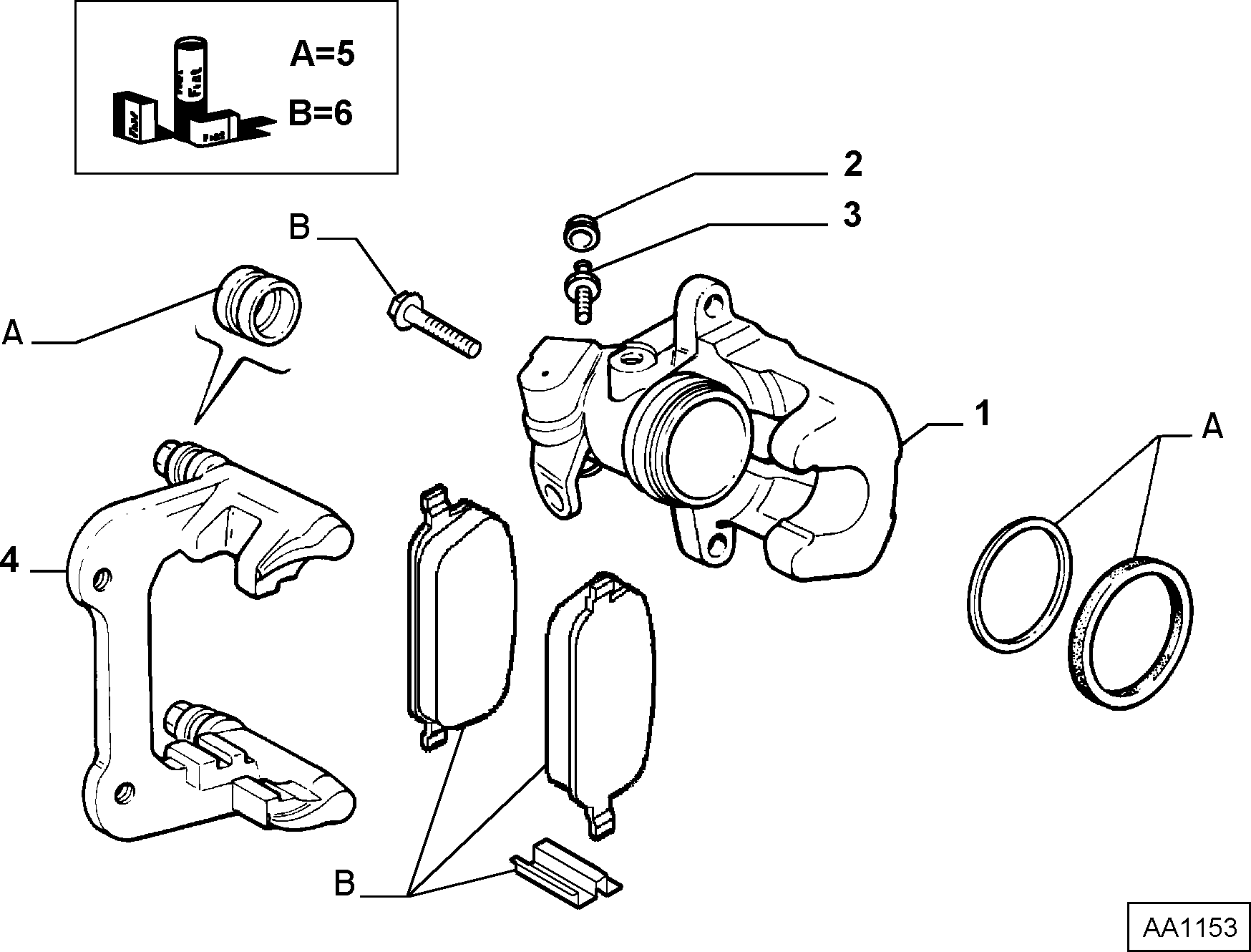 FIAT 77364961 - 735483661 - rear caliper lh (var.: 1/rev.: 0), (pnc:4; №1): 01 pcs. autospares.lv